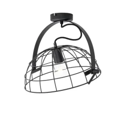QAZQA Deckenleuchten|Wohnzimmerlampen*Industrielle Deckenleuchte schwarz 35 cm verstellbar - Hanze