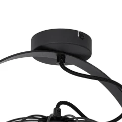 QAZQA Deckenleuchten|Wohnzimmerlampen*Industrielle Deckenleuchte schwarz 35 cm verstellbar - Hanze