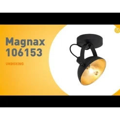 QAZQA Küchenlampen|Esszimmerlampen*Industrielle Deckenleuchte schwarz mit Gold 15 cm verstellbar – Magnax
