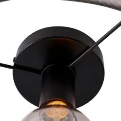 QAZQA Deckenleuchten|Wohnzimmerlampen*Industrielle Deckenleuchte schwarz - Drum Mesh