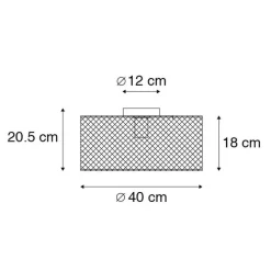 QAZQA Deckenleuchten|Wohnzimmerlampen*Industrielle Deckenleuchte schwarz - Drum Mesh