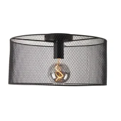 QAZQA Deckenleuchten|Wohnzimmerlampen*Industrielle Deckenleuchte schwarz - Drum Mesh