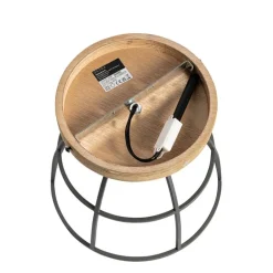 QAZQA Schlafzimmerlampen|Küchenlampen*Industrielle Deckenleuchte Dunkelgrau und Holz - Arthur