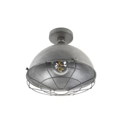 QAZQA Deckenleuchten|Wohnzimmerlampen*Industrielle Deckenleuchte Antik Silber 32 cm - Kurs
