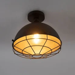 QAZQA Deckenleuchten|Wohnzimmerlampen*Industrielle Deckenleuchte Antik Silber 32 cm - Kurs