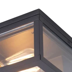 QAZQA Gartenbeleuchtung|Badezimmerlampen*Industrielle Deckenleuchte schwarz IP44 - Charlois