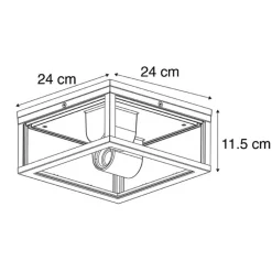 QAZQA Gartenbeleuchtung|Badezimmerlampen*Industrielle Deckenleuchte schwarz IP44 - Charlois