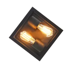 QAZQA Gartenbeleuchtung|Badezimmerlampen*Industrielle Deckenleuchte schwarz IP44 - Charlois