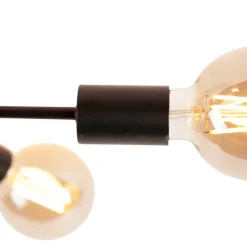 QAZQA Schlafzimmerlampen|Küchenlampen*Industrielle Deckenleuchte schwarz 6 Lichter - Sydney