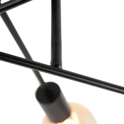 QAZQA Schlafzimmerlampen|Küchenlampen*Industrielle Deckenleuchte schwarz 6 Lichter - Sydney