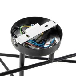 QAZQA Deckenleuchten|Wohnzimmerlampen*Industrielle Deckenleuchte schwarz mit goldenen 6 Lichtern – Sydney