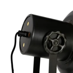 QAZQA Stehlampen|Wohnzimmerlampen*Industrielle Dreibein-Stehlampe schwarz mit Holz - Mangos