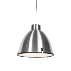 QAZQA Pendelleuchten|Wohnzimmerlampen*Industrielle Hängelampe Aluminium 38 cm dimmbar - Anteros