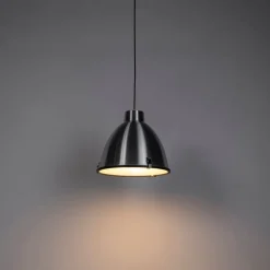 QAZQA Pendelleuchten|Wohnzimmerlampen*Industrielle Hängelampe Aluminium 38 cm dimmbar - Anteros