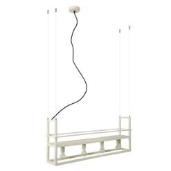 QAZQA Leuchten Ohne Schirm|Pendelleuchten*Industrielle Hängelampe Beige 4-Lichter - Cage Rack
