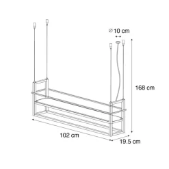 QAZQA Leuchten Ohne Schirm|Pendelleuchten*Industrielle Hängelampe Beige 4-Lichter - Cage Rack
