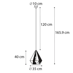 QAZQA Pendelleuchten|Wohnzimmerlampen*Industrielle Hängelampe Gold mit Netz - Karkasse