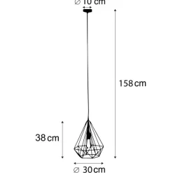 QAZQA Pendelleuchten|Wohnzimmerlampen*Industrielle Hängelampe Golddraht - Carcass