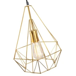 QAZQA Pendelleuchten|Wohnzimmerlampen*Industrielle Hängelampe Golddraht - Carcass