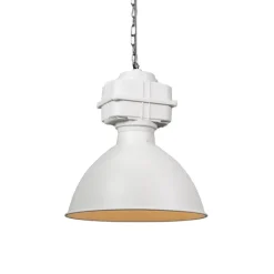 QAZQA Pendelleuchten|Esszimmerlampen*Industrielle Hängelampe klein matt weiß - Sicko