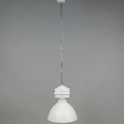 QAZQA Pendelleuchten|Esszimmerlampen*Industrielle Hängelampe klein matt weiß - Sicko