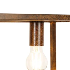 QAZQA Pendelleuchten|Wohnzimmerlampen*Industrielle Hängelampe rostbraun 4-Licht - Käfig