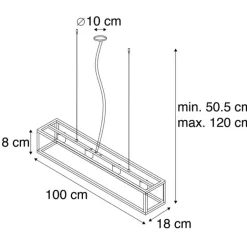 QAZQA Pendelleuchten|Wohnzimmerlampen*Industrielle Hängelampe rostbraun 4-Licht - Käfig