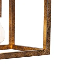 QAZQA Pendelleuchten|Wohnzimmerlampen*Industrielle Hängelampe rostbraun 4-Licht - Käfig