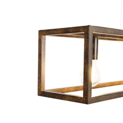 QAZQA Pendelleuchten|Wohnzimmerlampen*Industrielle Hängelampe rostbraun 4-Licht - Käfig