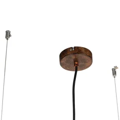 QAZQA Pendelleuchten|Wohnzimmerlampen*Industrielle Hängelampe rostbraun 4-Licht - Käfig