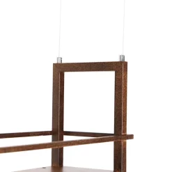 QAZQA Schlafzimmerlampen|Küchenlampen*Industrielle Hängelampe rostbraun mit Gestell 4-flammig - Cage Rack