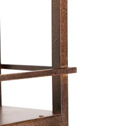 QAZQA Schlafzimmerlampen|Küchenlampen*Industrielle Hängelampe rostbraun mit Gestell 4-flammig - Cage Rack