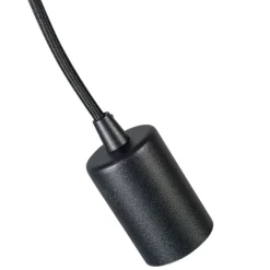 QAZQA Pendelleuchten|Wohnzimmerlampen*Industrielle Hängelampe Schwarz Rund - Facil