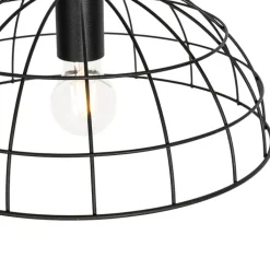 QAZQA Pendelleuchten|Wohnzimmerlampen*Industrielle Hängelampe schwarz 2-Lichter - Hanze