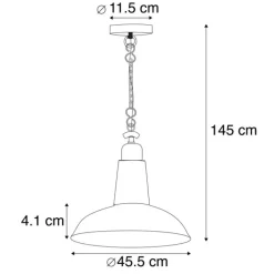 QAZQA Pendelleuchten|Wohnzimmerlampen*Industrielle Hängelampe schwarz - Warrior