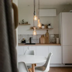 QAZQA Pendelleuchten|Wohnzimmerlampen*Industrielle Hängelampe schwarz mit runden 3-Lichtern aus Beton - Pedra