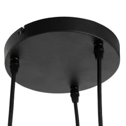 QAZQA Pendelleuchten|Wohnzimmerlampen*Industrielle Hängelampe schwarz mit runden 3-Lichtern aus Beton - Pedra