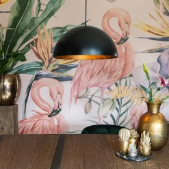 QAZQA Küchenlampen|Pendelleuchten*Industrielle Hängelampe schwarz mit Gold 50 cm - Magna Eco