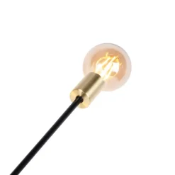 QAZQA Pendelleuchten|Wohnzimmerlampen*Industrielle Hängelampe Schwarz und Messing 78 cm 6 Lichter - Sydney