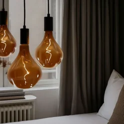 QAZQA Pendelleuchten|Wohnzimmerlampen*Industrielle Hängelampe schwarz 3-flammig - Facil