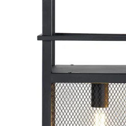 QAZQA Pendelleuchten|Wohnzimmerlampen*Industrielle Hängelampe schwarz mit Mesh 4-flammig - Cage Rack