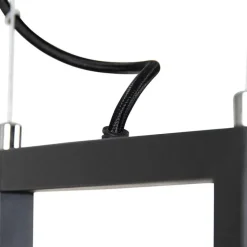 QAZQA Pendelleuchten|Wohnzimmerlampen*Industrielle Hängelampe schwarz mit Mesh 4-flammig - Cage Rack