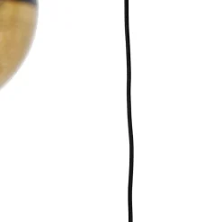 QAZQA Pendelleuchten|Wohnzimmerlampen*Industrielle Hängelampe schwarz mit Messing 5 Lichter - Haicha