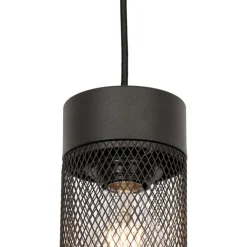 QAZQA Pendelleuchten|Wohnzimmerlampen*Industrielle Hängelampe schwarz - Jim