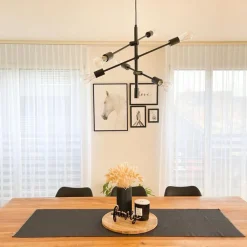 QAZQA Schlafzimmerlampen|Küchenlampen*Industrielle Hängelampe schwarz 6-flammig - Sydney