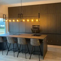 QAZQA Küchenlampen|Esszimmerlampen*Industrielle Hängelampe schwarz mit Rack 4-Licht - Cage Rack