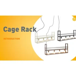 QAZQA Küchenlampen|Esszimmerlampen*Industrielle Hängelampe schwarz mit Rack 4-Licht - Cage Rack