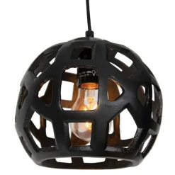 QAZQA Pendelleuchten|Wohnzimmerlampen*Industrielle Hängelampe schwarz rund 3-flammig - Bobby