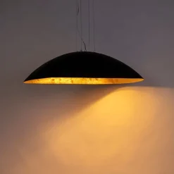 QAZQA Küchenlampen|Esszimmerlampen*Industrielle Hängelampe schwarz mit Gold 115 cm - Magna