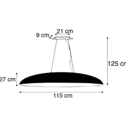 QAZQA Küchenlampen|Esszimmerlampen*Industrielle Hängelampe schwarz mit Gold 115 cm - Magna